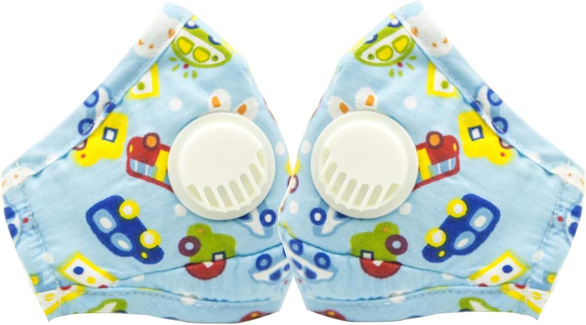 CHRISLZ 2 Pcs PM2.5 Children Pure Cotton Mask Reusable Anti-fog Anti Dust with Filter Respirator Kids Mouth Mask