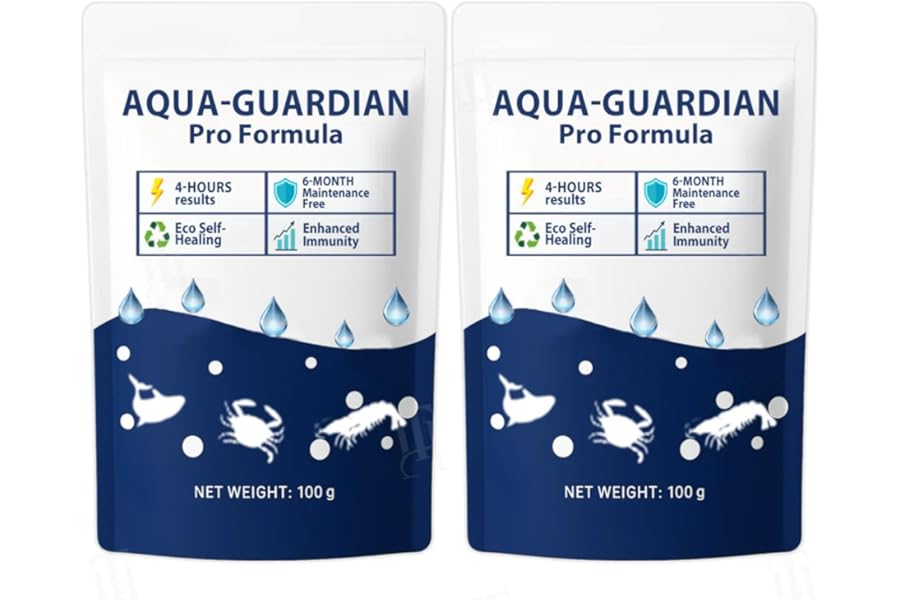 Aqua Guardian Pro Formula for Pond, Aquatic Care Powder for Pond and Aquarium, Easy Mix Water Care Support for Fish, Shrimp & Crab, Maintenance Friendly Pond Water Treatment (2 PCS)