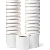 MATICAN Paper Ice Cream Cups - 50-Count 11-Oz Disposable Dessert Bowls for Hot or Cold Food, 11-Ounce Party Supplies Treat Cups for Sundae, Frozen Yogurt, Soup, White