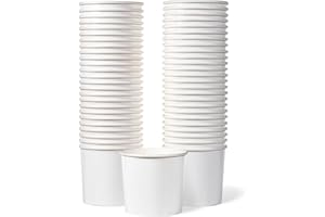 MATICAN Paper Ice Cream Cups - 50-Count 11-Oz Disposable Dessert Bowls for All Foods