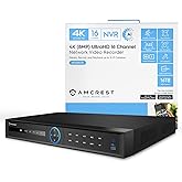Amcrest 4K NV4216-EI 16CH AI NVR, Smart NVR, Facial Recognition, Face Detection & Vehicle & Human Intruder Detection - Suppor