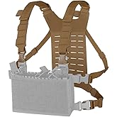KRYDEX Hybrid Harness Shoulder Strap with MOLLE Back Panel, Adjustable Micro Airsoft Chest Rig