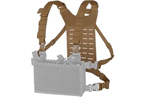 KRYDEX Hybrid Harness Shoulder Strap with Back MOLLE Panel for Airsoft Chest Rig
