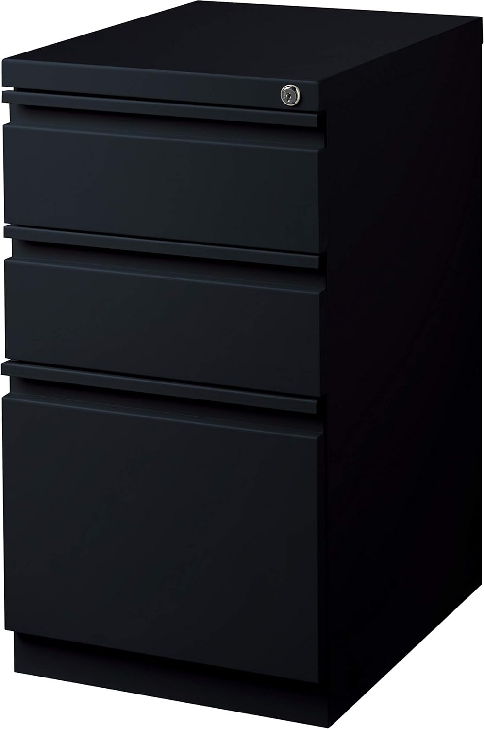 Pro Series Three Drawer Mobile Pedestal File Cabinet, Black, 20 inches deep: Furniture & Decor