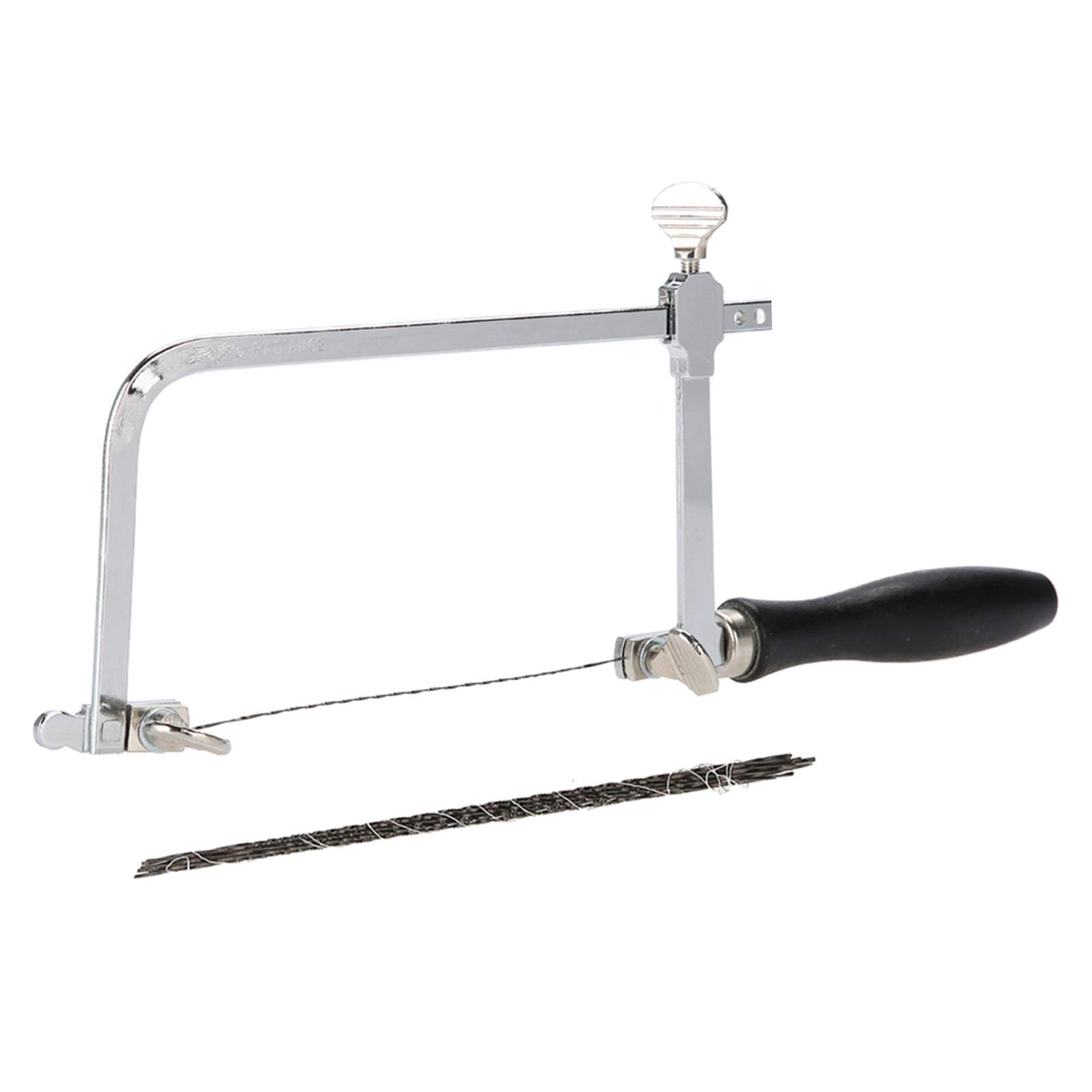 Adjustable U-Shape Handle Saw with 12pcs Spiral Saw Blades, DIY Hacksaw Hand Tool for Jewelry Craft Tree Trimming