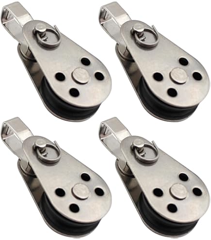 PATIKIL Stainless Steel Nylon Marine Pulley, 6Pcs Pulley