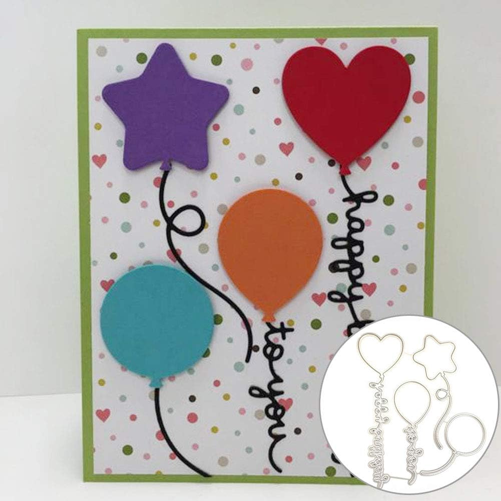 Heart Star Balloon Cutting Dies DIY Scrapbooking Album Card Embossing Template