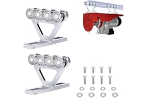 Hoist Trolley for PA200-1000 Electric Hoist - 8 Wheels Assembly Rollers for Use with Unistrut 1-5/8" or Taller Strut Channels
