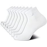 Nautica Mens Quarter Socks - 8 Pack Soft Cushioned Athletic Stretch Performance High Quarter Cut Ankle Socks for Men