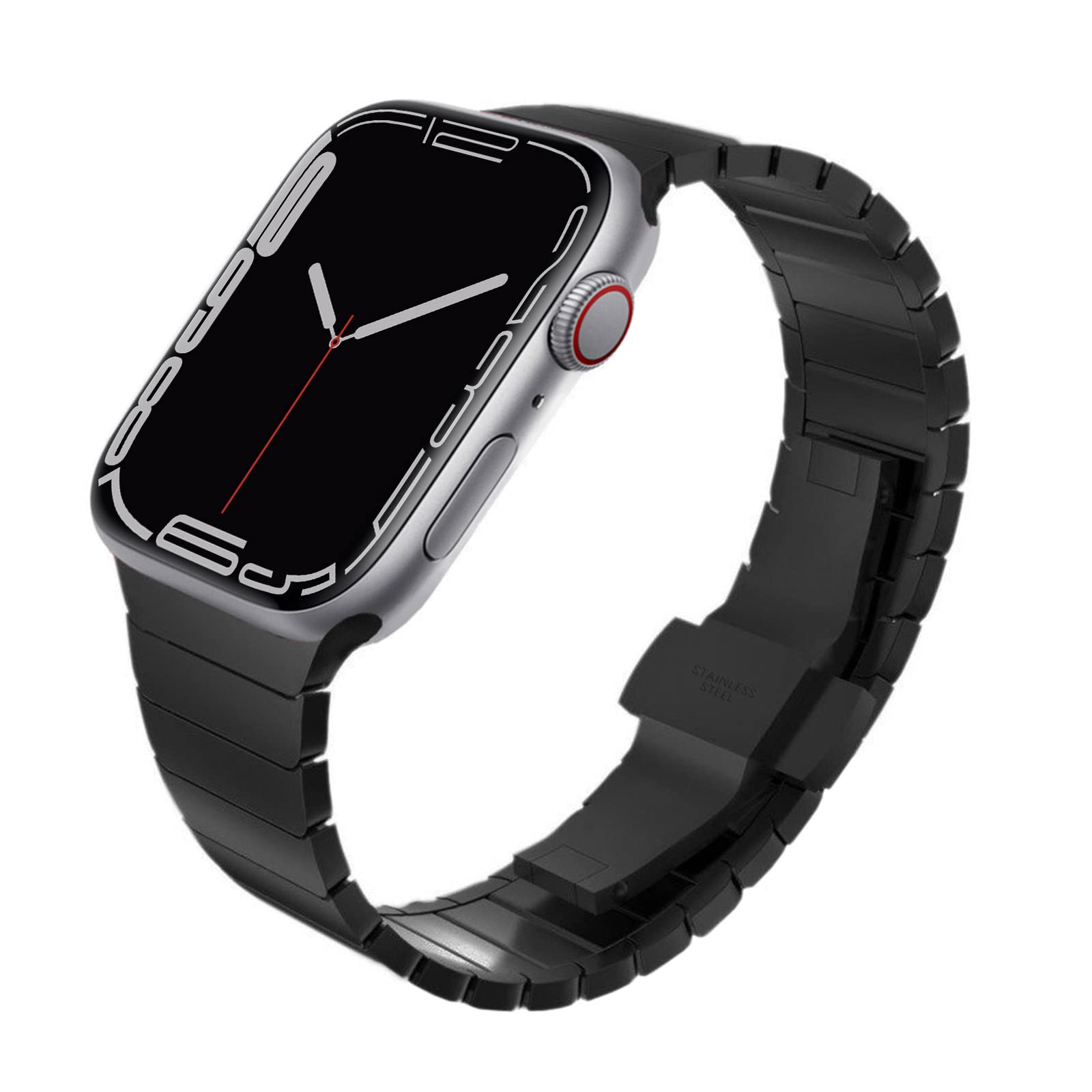 KADES Stainless Steel Band Compatible with Apple Watch Series 11/10 42mm Series 9/8/7/6/5/4/3/2/1 41mm 40mm 38mm, 316L Metal Link Bracelet, Waterproof, Adjustable,Black