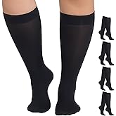 MANZI Plus Size Knee High Socks for Women Nylon Trouser Socks Women 40 Denier Semi Opaque Knee High Stockings