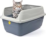 Cat Centre Jumbo Open Litter Tray Grey with Detachable Rim 56cm Deep view 1