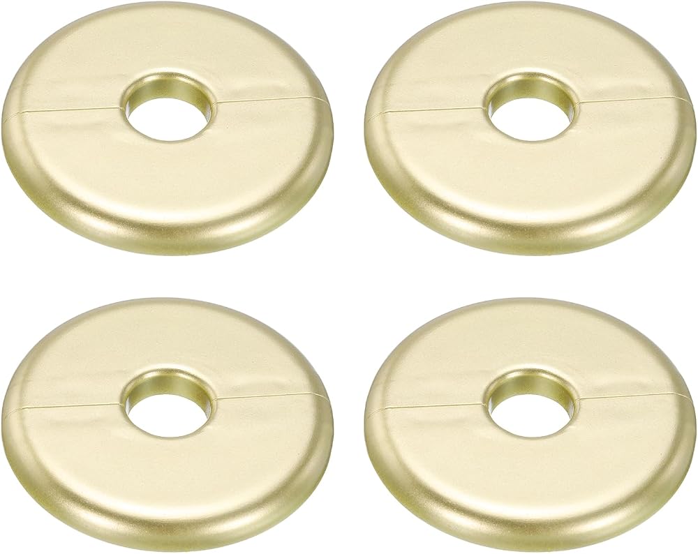 sourcing map 4pcs Gold ABS Wall Split Flange 70mm OD Escutcheon Plate for 16mm
