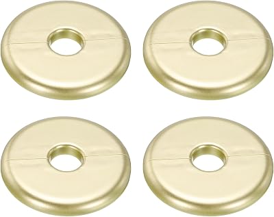 sourcing map 4pcs Gold ABS Wall Split Flange 70mm OD Escutcheon Plate for 16mm