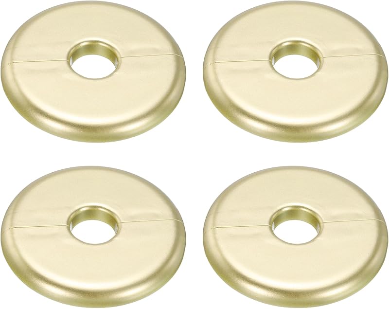 sourcing map 4pcs Gold ABS Wall Split Flange 70mm OD Escutcheon Plate for 16mm