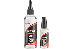 NetLea 3.4OZ+1oz Sewing Machine Lubricant with Oil Applicator, Commercial & Industrial Mineral Embroidery & Sewing Machine Oil for Lubricating Moving Parts of Textile Machinery