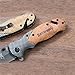 Browning Knives X50 Tactical Folding Knife, Wood + Carbon Fiber Handle, Blade 440C 57HRC EDC Camping Survival Pocket Folding Knife
