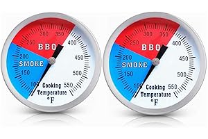 YOTOM BBQ Grill Thermometer Gauge, 2 Pack Charcoal Grill Smoker Temperature Gauge Pit BBQ Grill Thermometer