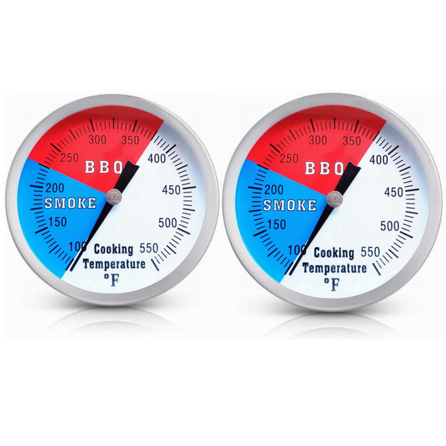 YOTOM BBQ Thermometer Gauge, 2 Pack Charcoal Grill Smoker Temperature Gauge Pit BBQ Grill Thermometer