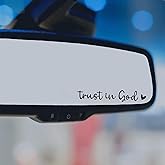 3 PCS Trust in God Rearview Mirror & Window Decals Vinyl Car Stickers for Women, Inspirational Mirror Quotes, Vanity & Car Interior Decor Stickers (Trust in God)