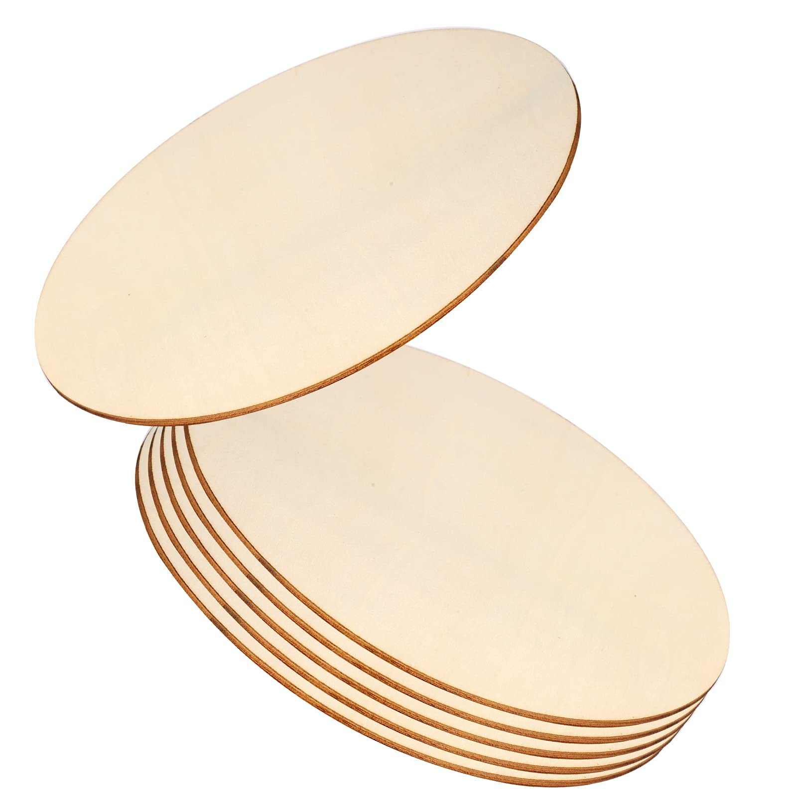 LUTER 8inch 6 Pcs Wood Circles Unfinished Wooden Rounds Discs Cutouts for DIY Crafts, Wooden Circle Sign