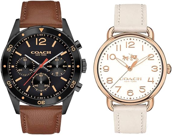 Amazon コーチ Coach収納boxペアウォッチ サリバン スポーツ デランシー ブラウン アイボリー レザー 革ベルト 腕時計 並行輸入品 レディース腕時計 腕時計 通販