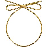 Pre-Tied Stretch Loops with Bows from Elastic Ribbon - 120pcs Metallic Elastic Cord for Boxes Bows Tags Gift Elastic Wrapping Crafts Cord String (Gold, 10inch)
