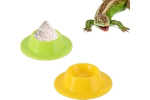 2pcs Wezxrauo Silicone Reptile Food & Water Bowls, Non-Spill Feeding Dish for Gecko, Bearded Dragon, Lizard, Snake, Frog, Her