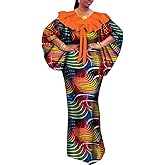 African Dresses for Women Wedding Ruffle Collar Maxi Long Dashiki Party Dress Outfits Elegant Nigerian Clothes