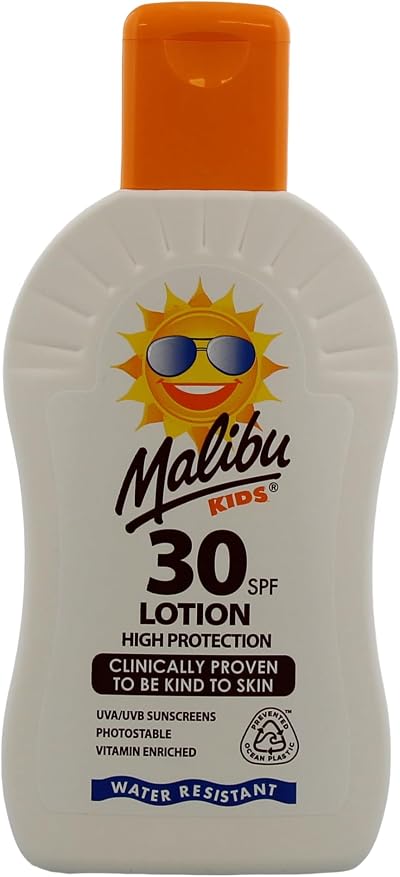 Malibu Kids SPF 30 Lotion Sun Cream 200ml - High Protection Water Resistant