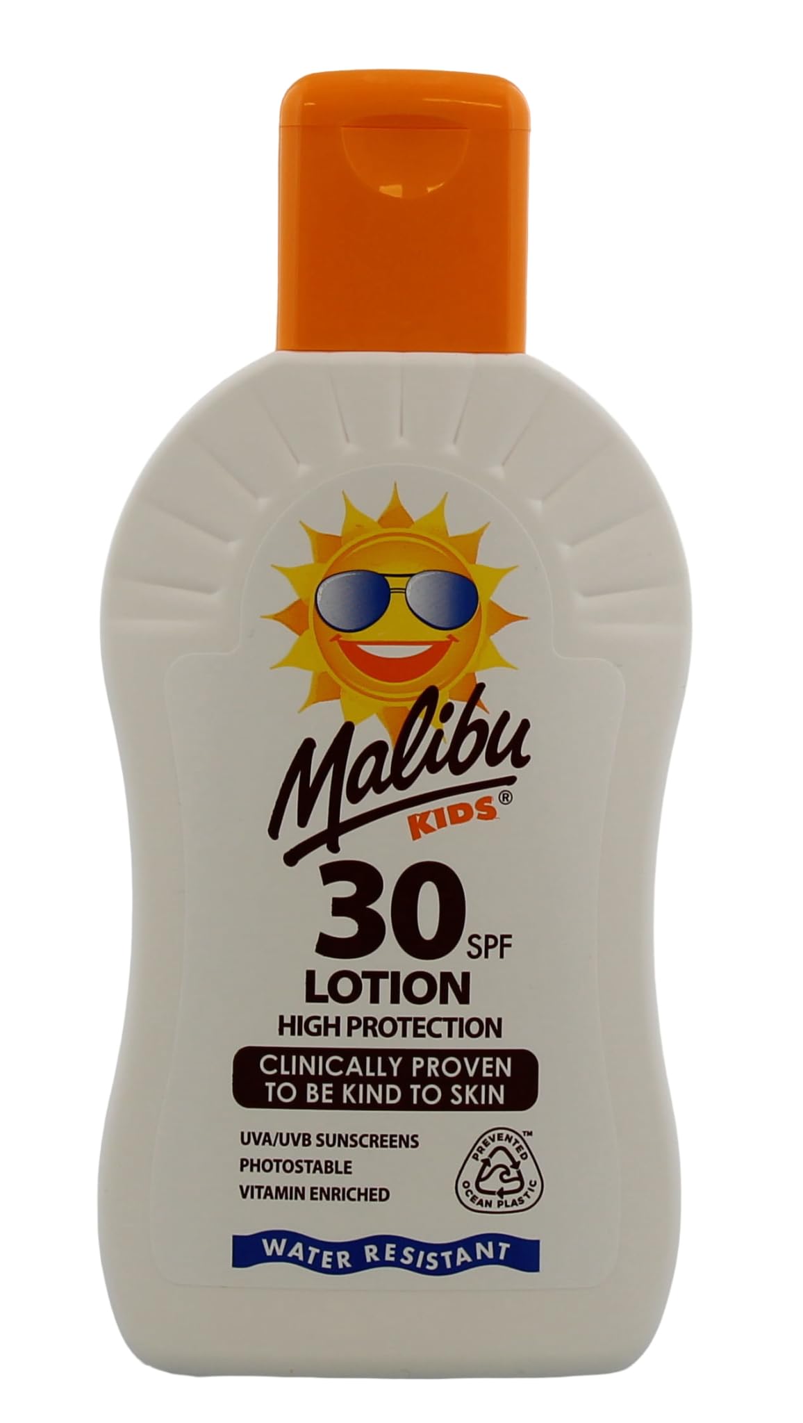 Malibu Kids SPF 30 Lotion, High Protection Sun Cream for Children, Water Resistant Moisturising Sunscreen with Vitamin E and Aloe Vera, 200ml