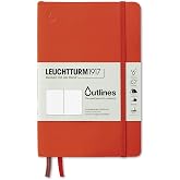 LEUCHTTURM1917 - Outlines Weatherproof Edition Paperback (B6+) Notebook - 89 Pages (Signal Orange, Dotted)