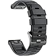 NotoCity Compatible with Fenix 6 Watchbands 22mm band for Fenix 8 47mm/Fenix 6/Fenix 6 Pro/Fenix 5/Fenix 5 Plus/Forerunner 935/Forerunner 945/Approach S60/Quatix 5(Black)