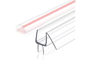 Dzhuywer Frameless Shower Door Seal Strip 2 Pack x 39 Inch MD Glass Shower Door Bottom Seal Side Seal Strip Door Sweep for 3/8" Glass Ultra-Clear Polycarbonate Stop Shower Leaks Create A Water Barrier