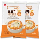 Yopokki Instant Tteokbokki Rice Cakes Korean, Topokki Pack - Great with Cheese and Ramen Noodles, Korean Snacks for College Dorm, Korean Food Meal Kit, Pack of 2 (Cheese, 2 Packs)