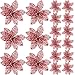 SATINIOR 20 Pieces Glitter Christmas Tree Ornaments Artificial Wedding Christmas Poinsettia Flowers for Festival Decoration (Red)