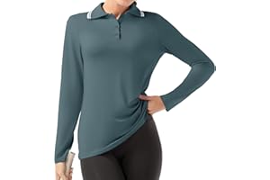 GGOV Women's Golf Polo Shirts Long Sleeve Workout Tops UPF 50+ Sun Protection Quick Dry Lightweight Active Tennis Shirts
