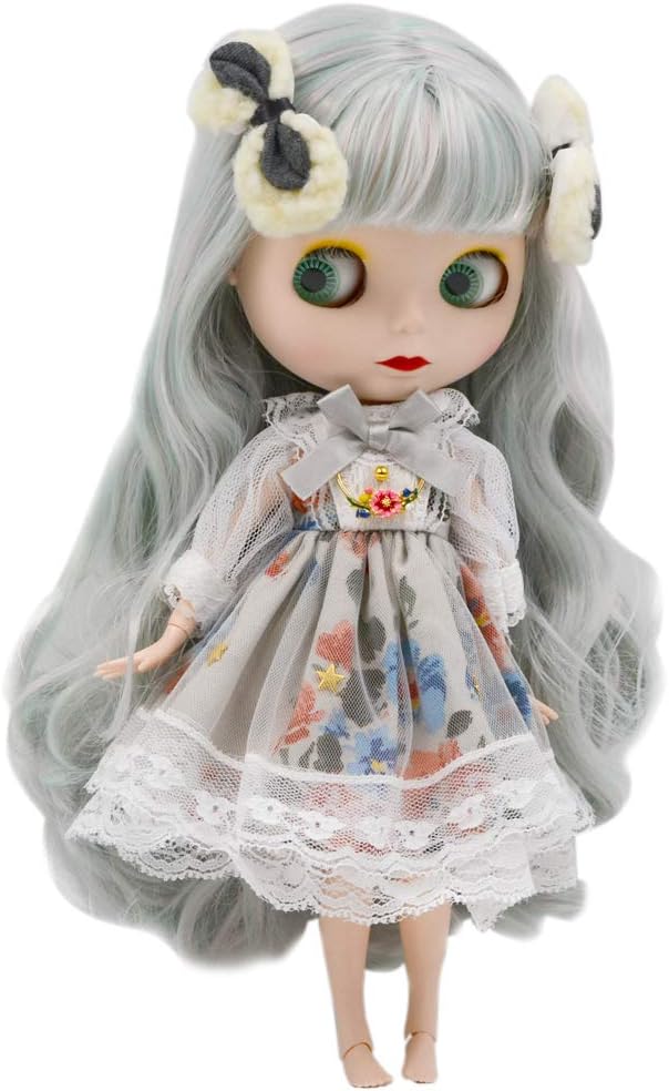 1/6 BJD Doll is Similar to Neo Blythe, 4-Color Changing Eyes Matte Face and Ball Jointed Body Dolls, 12 Inch Customized Dolls Can Changed Makeup and Dress DIY, Nude Doll Sold Exclude Clothes (SNO.49)