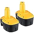 DC9091 4.8Ah 2Pack Ni-MH Replacement for Dewalt 14.4V Battery Compatible with Dewalt Battery DC9091 DW9091 DW9094 DE9091 DE9092 DE9038 Cordless Power Tools (Black and Yellow are Shipped Randomly)
