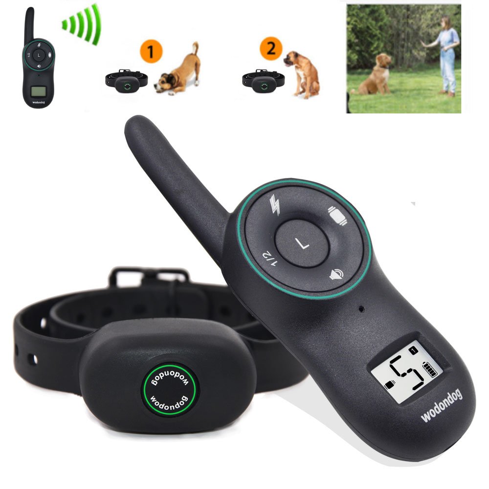 Dog Training Collar Remote – Rechargeable Waterproof Collar Receiver Training Devices for Small Medium Large Dogs with Tone Vibration Electrostatic Shock, Light LCD Screen, 400M Range, Dogs Over 10lbs