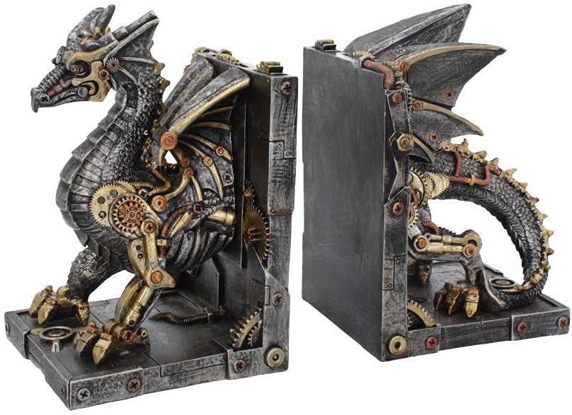 Nemesis Now Dracus Machina Bronze Steampunk Dragon Bookends 27cm