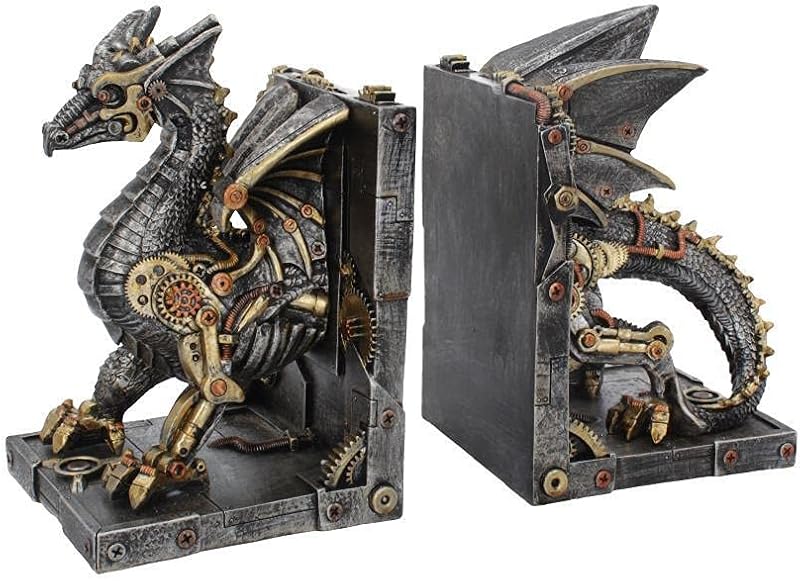 Nemesis Now Dracus Machina Bronze Steampunk Dragon Bookends 27cm