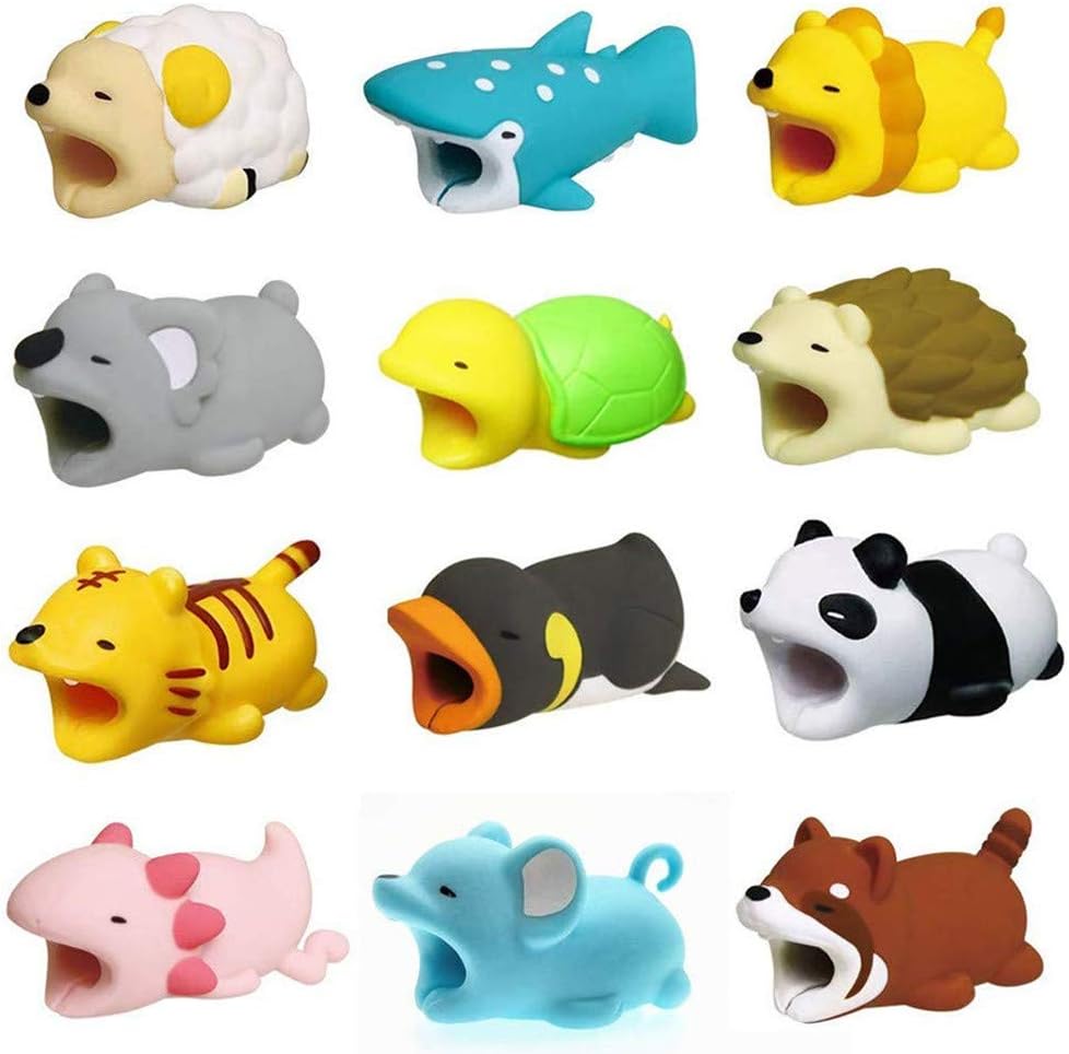 Lucaswang Cable Bite, USB Cable Protector Cute Animal Charging Cable Saver for iPhone, iPad, and iPod USB Cords Sleeves
