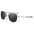 Mens or Womens Aviator Sunglasses, Matte Chrome, Classic, Polarized and Non-Polarized with UV Protection by Randolph USA