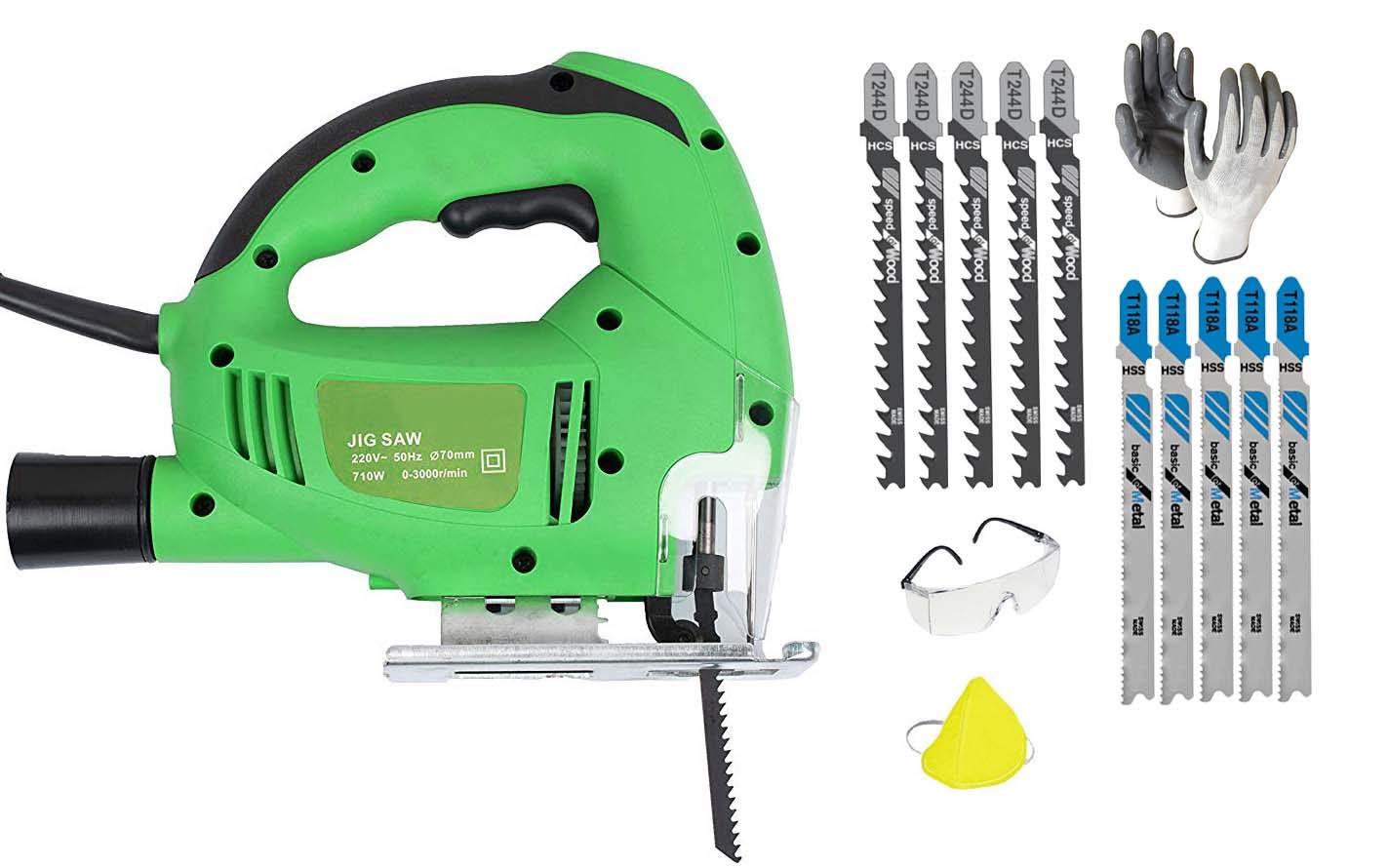 ISC Powerful Jigsaw Machine with Variable Speed and Blades for Metal