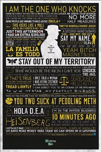 Breaking Bad - TV Show Poster / Print (Typographic - Famous Quotes &amp; Pictograms) (Size: 24" x 36")