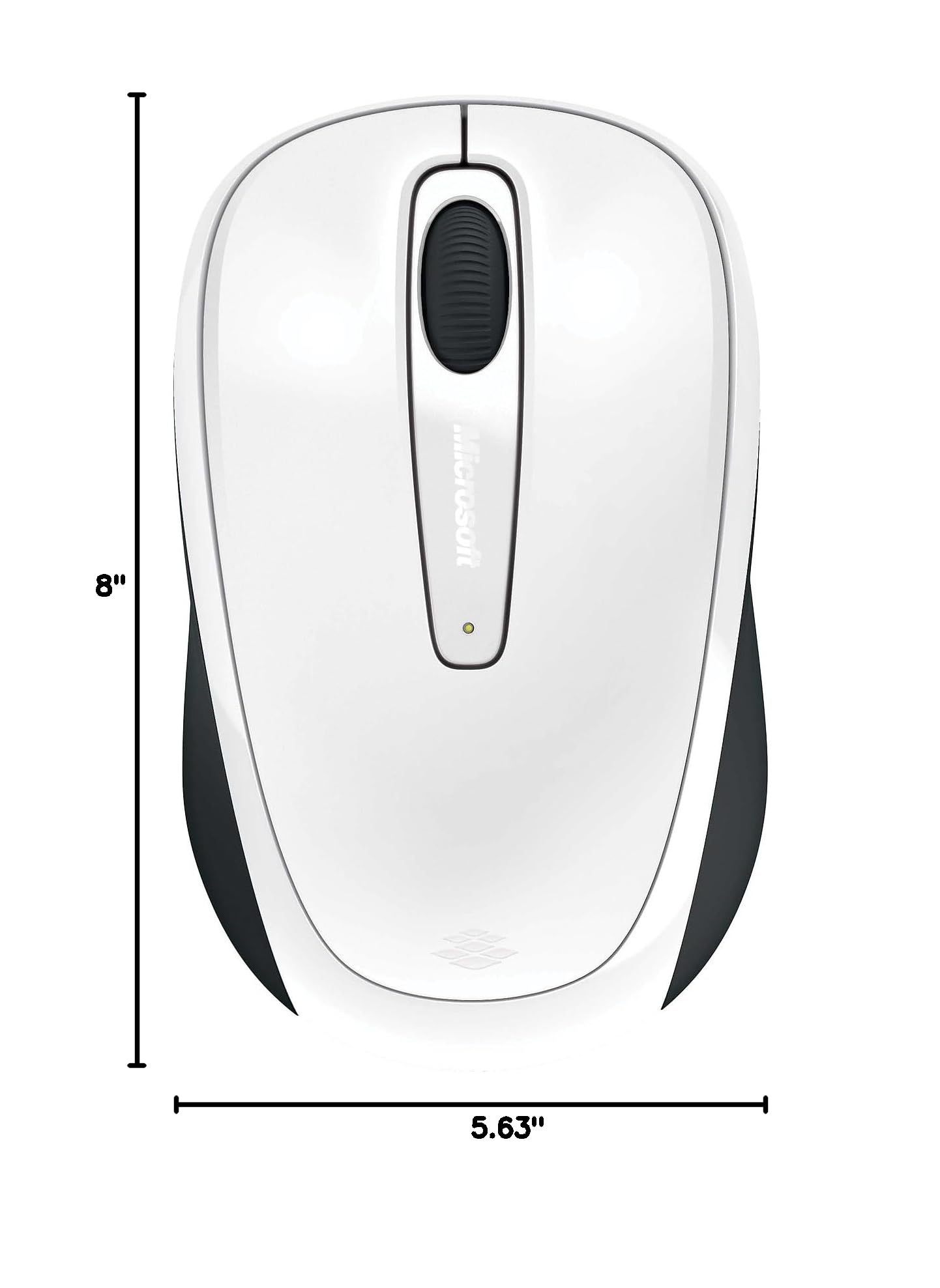 Microsoft Wireless Mobile Mouse 3500 Limited Edition - White Gloss - Comfortable design, Right/Left Hand Use, Wireless, USB 2.0 with Nano transceiver for PC/Laptop/Desktop