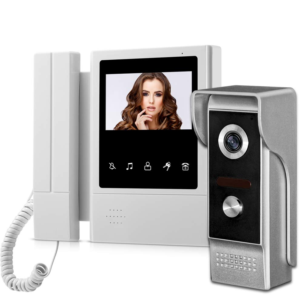 uoweky Hand Held 4.3" Screen Monitor Video Intercom Door Phone System Waterproof Doorbell Camera Unlock Monitor Intercom