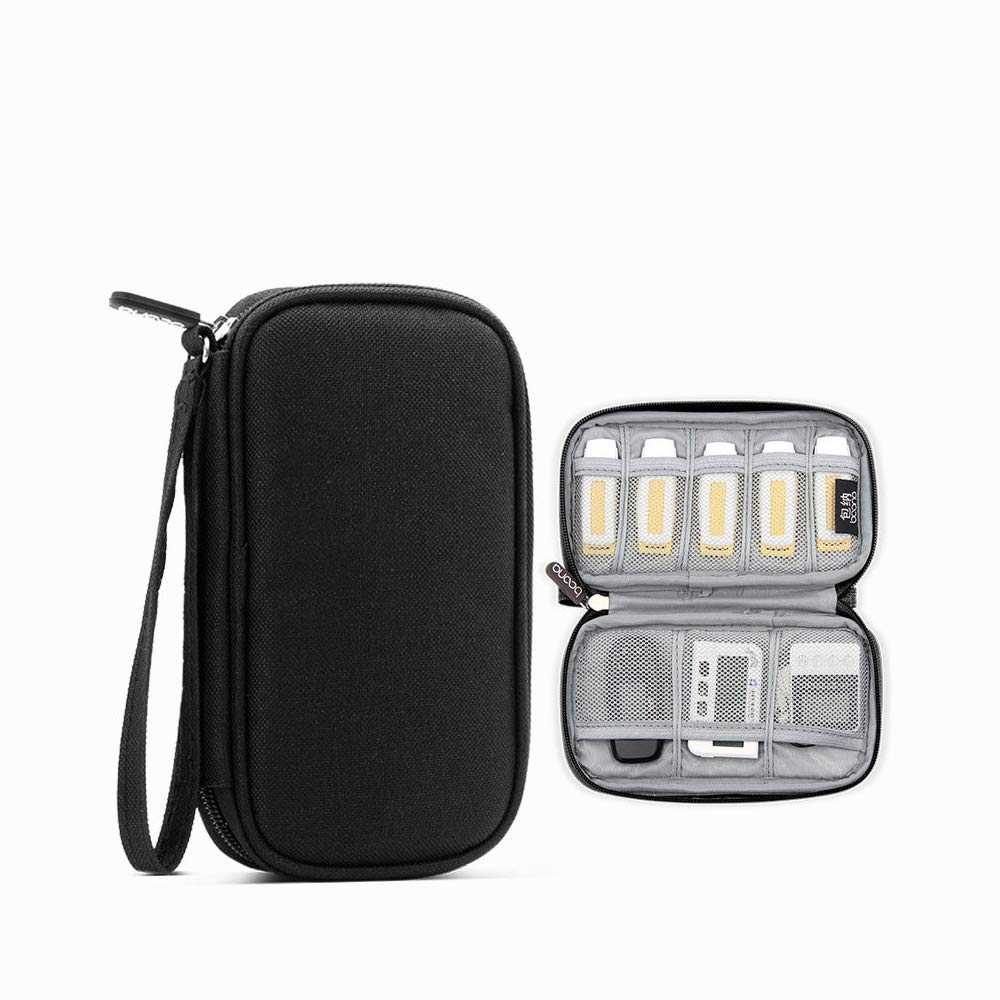 Hosoncovy Double Layer USB Flash Drive Case USB Stick Drive Carrying Case USB Thumb Drive Case USB Memory Stick Case Electronic Accessories Organizer Case (Black)