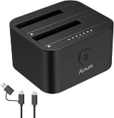Alxum USB C A Dual Bay Docking Station 5Gbps SATA HDD SSD Clone